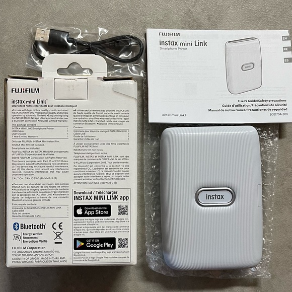 New Fujifilm Instax Mini Link Smartphone Printer - Ash White - Picture 4 of 6